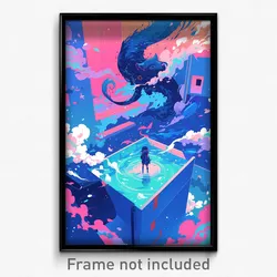 Art Poster - Blue Kennel (Psychedelic Trippy Weird 11x17 Print)