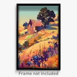 Art Poster - Agitated Barn (Psychedelic Trippy Weird 11x17 Print)