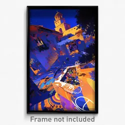 Art Poster - Dramatic Plaza (Psychedelic Trippy Weird 11x17 Print)
