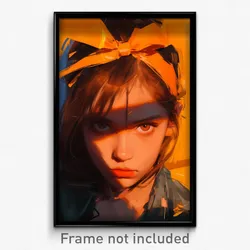 Art Poster - Girl Feeling Wrath Wearing Well Off Orange Ribbon (Print)