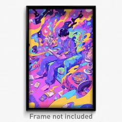 Art Poster - Boy Feeling Lonely Wearing Purple Blue Bodysuit (Print)