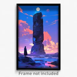 Art Poster - Tall Lighthouse (Psychedelic Trippy Weird 11x17 Print)
