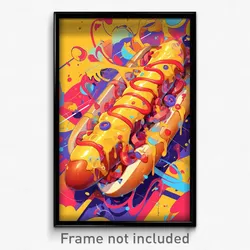 Art Poster - Mellow Hot Dog (Psychedelic Trippy Weird 11x17 Print)