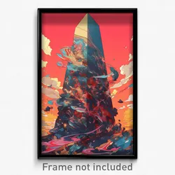 Art Poster - Sharp Obelisk (Psychedelic Trippy Weird 11x17 Print)
