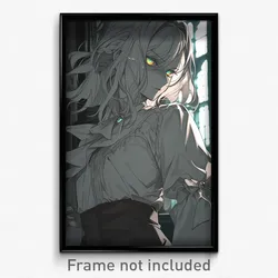 Anime Art Poster - Woman Feeling Fury Wearing Zealous Shirt Overhang (Print)
