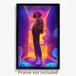Art Poster - Frozen Locker Room (Psychedelic Trippy Weird 11x17 Print)