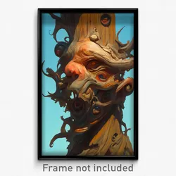 Art Poster - Wooden Grotesque (Psychedelic Trippy Weird 11x17 Print)