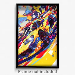 Art Poster - Kaleidoscopic Racecar (Psychedelic Trippy Weird 11x17 Print)