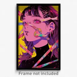 Art Poster - Girl Feeling Suspicious Wearing Artistic Multi Strapped (Print)