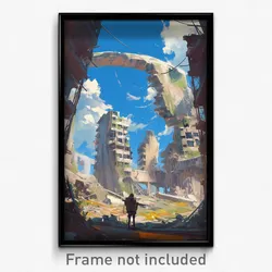 Art Poster - A Post-apocalyptic Wasteland Littered With The Ruins Of