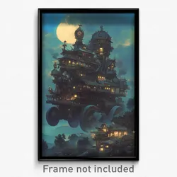 Art Poster - A Haunted Mansion On A Stormy Night