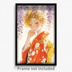 Anime Art Poster - Boy Feeling Cheeky Wearing Acceptable Wide Sleeves (Print)