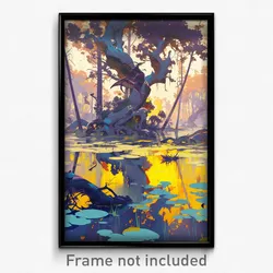 Art Poster - Gorgeous Swamp (Psychedelic Trippy Weird 11x17 Print)