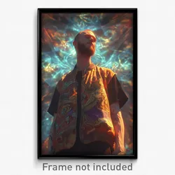 Art Poster - Man Feeling Positive Wearing Hearty Brown Vest (Print)