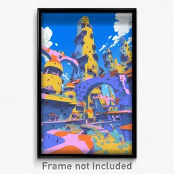 Art Poster - Distinct Village (Psychedelic Trippy Weird 11x17 Print)