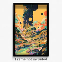 Art Poster - Novel Outcropping (Psychedelic Trippy Weird 11x17 Print)