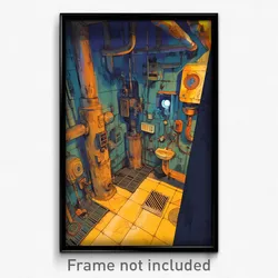 Art Poster - Striped Boiler Room (Psychedelic Trippy Weird 11x17 Print)