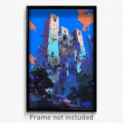Art Poster - Coarse Spanish Architecture (Psychedelic Trippy Weird 11x17 Print)