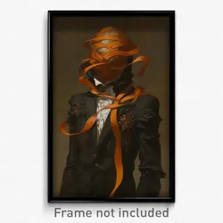 Art Poster - Man Feeling Shameless Wearing Realistic Ribbon Trim (Print)