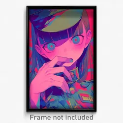 Anime Art Poster - Girl Feeling Impatient, Handsome Military Uniform (Print)