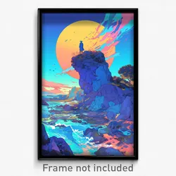 Art Poster - Gorgeous Shore (Psychedelic Trippy Weird 11x17 Print)