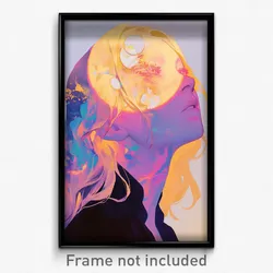 Art Poster - Girl Feeling Isolated Wearing Drab Button Badge (Print)