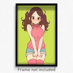 Anime Art Poster - Girl Feeling Disappointment, Colorless Ribbed Legwear (Print)