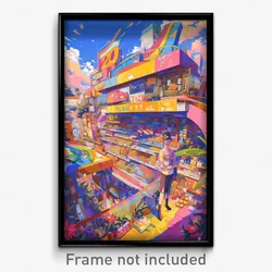 Art Poster - Remarkable Grocery Store (Psychedelic Trippy Weird 11x17 Print)