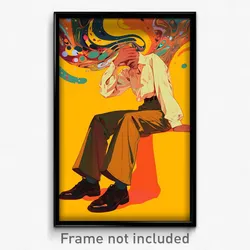 Art Poster - Man Feeling Rejected Wearing Modest High Waist Pants (Print)
