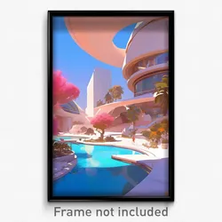 Art Poster - Pleasant Modern Architecture (Psychedelic Trippy Weird 11x17 Print)