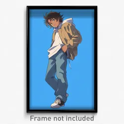 Anime Art Poster - Man Feeling Doubt Wearing Rundown Black Footwear (Print)
