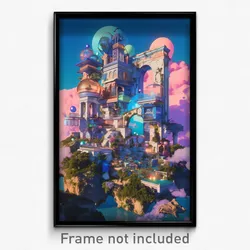 Art Poster - Buzzing Fort (Psychedelic Trippy Weird 11x17 Print)