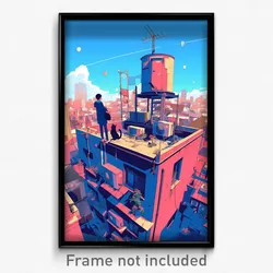 Art Poster - Notable Rooftops (Psychedelic Trippy Weird 11x17 Print)