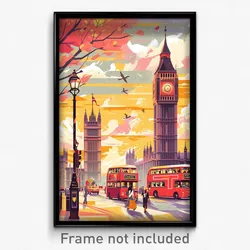 Art Poster - Wide London (Psychedelic Trippy Weird 11x17 Print)