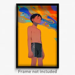 Art Poster - Boy Feeling Trust Wearing Silver Bike Shorts (Print)