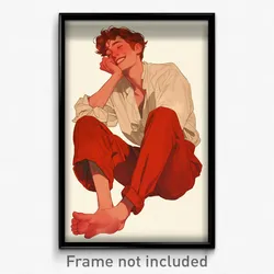 Art Poster - Man Feeling Delighted Wearing Rosy Pants (Print)