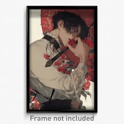 Anime Art Poster - Man Feeling Love Wearing Interesting Frilled Choker (Print)