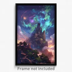 Art Poster - A Celestial Nebula With Swirling Colors