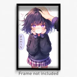 Anime Art Poster - Girl Feeling Cowardly Wearing Simplistic Purple Ves (Print)