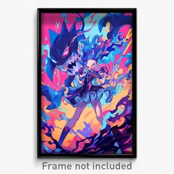 Anime Art Poster - Boy Feeling Jubilation Wearing Blue Taut Dress (Print)