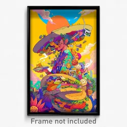 Art Poster - Whopping Taco (Psychedelic Trippy Weird 11x17 Print)