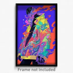 Anime Art Poster - Man Feeling Worried, Wonderful Multicolored Jacket (Print)