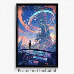 Art Poster - Oval Thai City (Psychedelic Trippy Weird 11x17 Print)