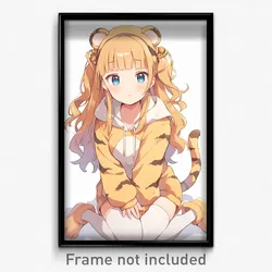 Anime Art Poster - Girl Feeling Apathy Wearing Pretty Animal Costume (Print)