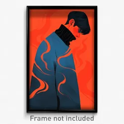 Art Poster - Man Feeling Shameless Wearing Striking Grey Sweater (Print)