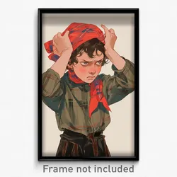 Art Poster - Boy Feeling Insulted Wearing French Bandana (Print)