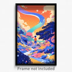 Art Poster - Fantastic Peninsula (Psychedelic Trippy Weird 11x17 Print)