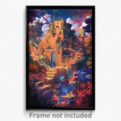 Art Poster - Puzzling Ramparts (Psychedelic Trippy Weird 11x17 Print)