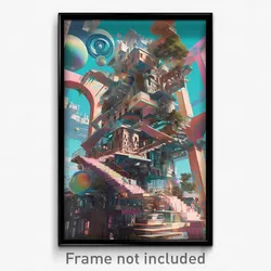 Art Poster - International Architecture (Psychedelic Trippy Weird 11x17 Print)