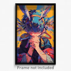 Art Poster - Boy Feeling Discomfort Wearing Accomplished Bow Hairband (Print)